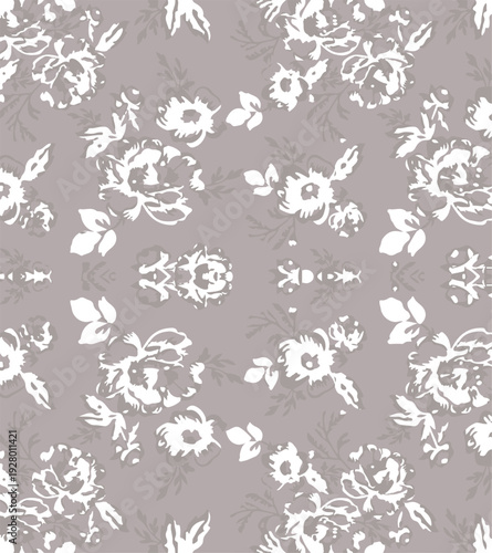 botanic seamless pattern with exotic flowers and leaves, hand drawn background. floral pattern. Tile with tropical leaf