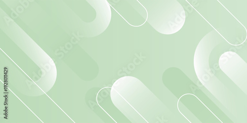 Abstract green background. Minimal geometric white light background abstract design.