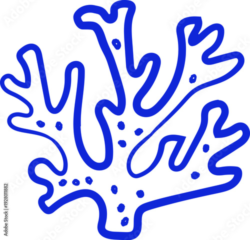 Coral Branch Outline Doodle