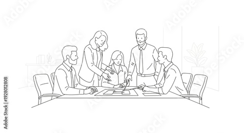 Business People Meeting Around Conference Table in Office with team and discussion and planning in strategy teamwork for collaboration