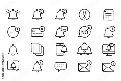 Pop up and trigger line art set for application design