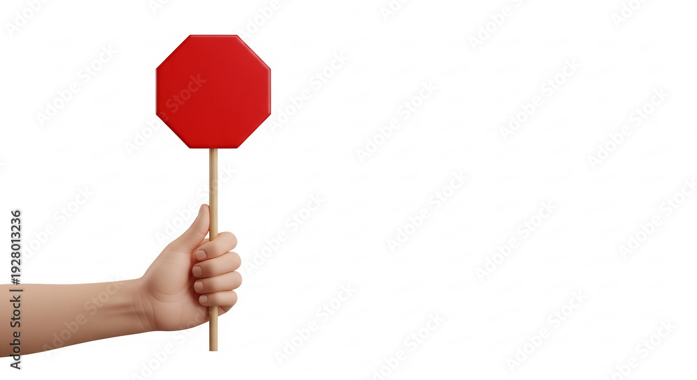 custom made wallpaper toronto digitalVivid Red Stop Sign held in Hand, Brightly