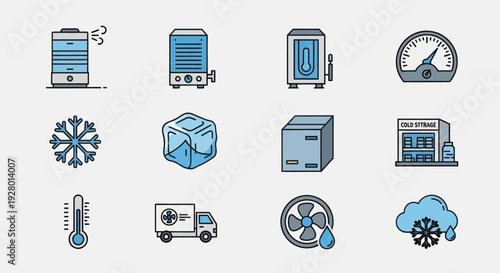 Collection of Cooling and Refrigeration Icons.