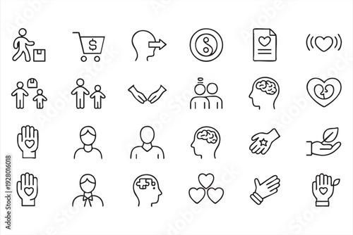 Family inclusion and empathy icons for charity design