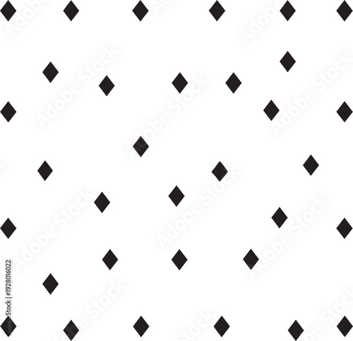 Scattered black diamond shapes on a white background pattern geometric 1