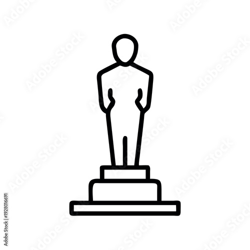 Classic Award Trophy Statue on Pedestal Representing Achievement, Success, and Recognition - Film & Arts Icon