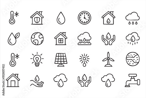 Eco house protection symbols for green living design
