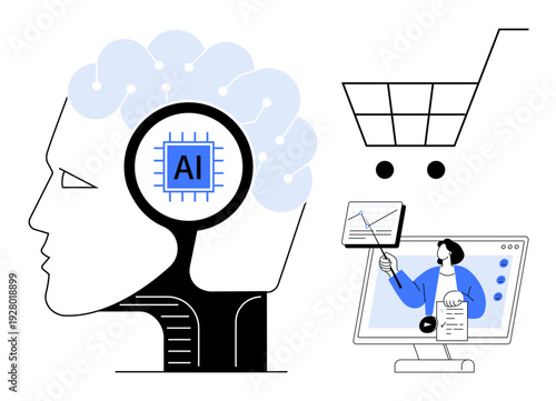 Artificial intelligence advances e-commerce. AI-powered shopping enables personalized recommendations and streamlined data analysis. AI drives growth in online retail and decision-making processes