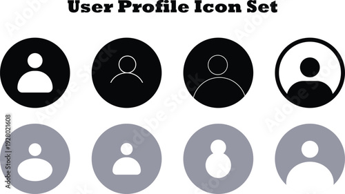 A comprehensive set of user profile icons displayed in various styles and colors for digital interfaces