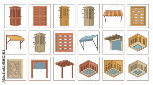 Collection of Various Architectural Structure Designs.