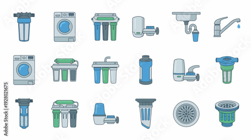Collection of Various Bathroom Plumbing Fixtures.