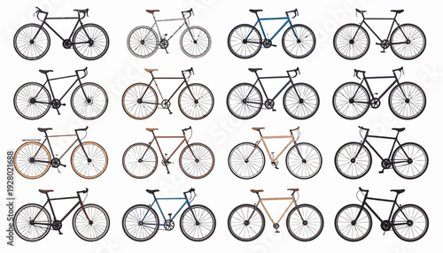 Collection of Various Bicycle Designs and Styles.