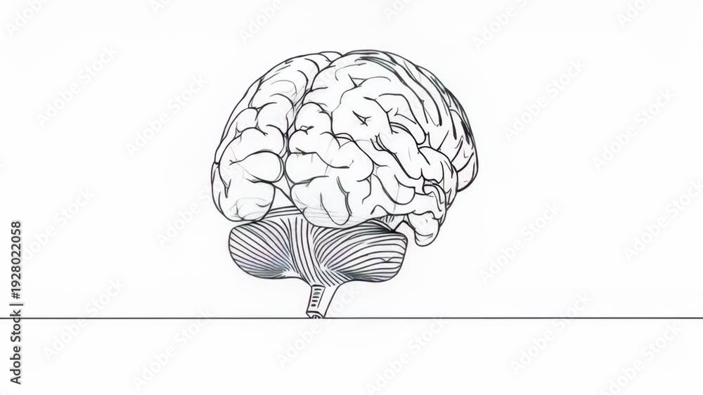 custom made wallpaper toronto digitalDetailed anatomical sketch of a human brain with cerebellum