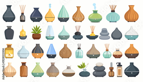 Collection of Various Diffuser Bottles and Vases.