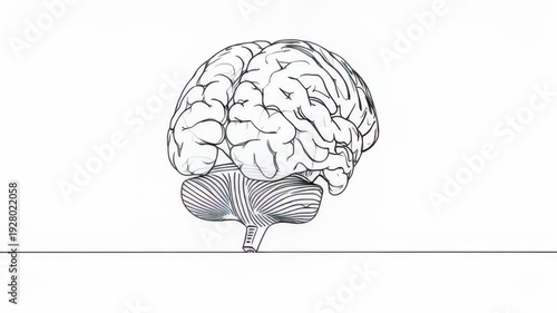 Wallpaper Mural Detailed anatomical sketch of a human brain with cerebellum Torontodigital.ca