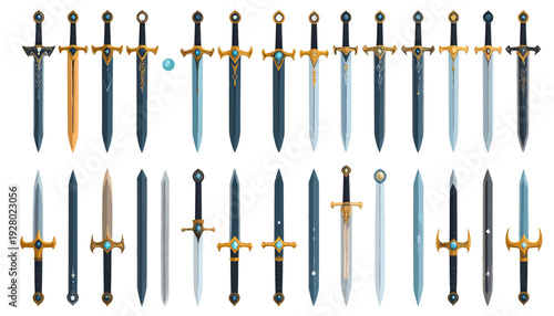 Collection of Various Medieval Style Swords.