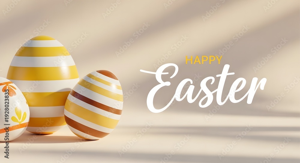 Fototapeta premium Easter sunday celebration with colorful eggs and traditional symbols