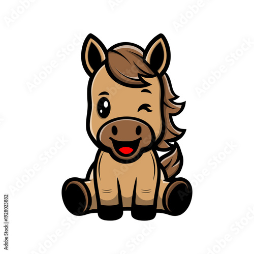 Cute Baby Horse Illustration