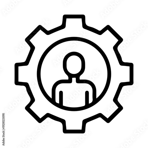 person in gear icon