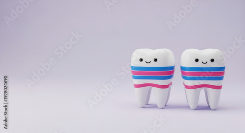 Wallpaper Mural Two Adorable Teeth Happily Stand in Soft Lighting Torontodigital.ca