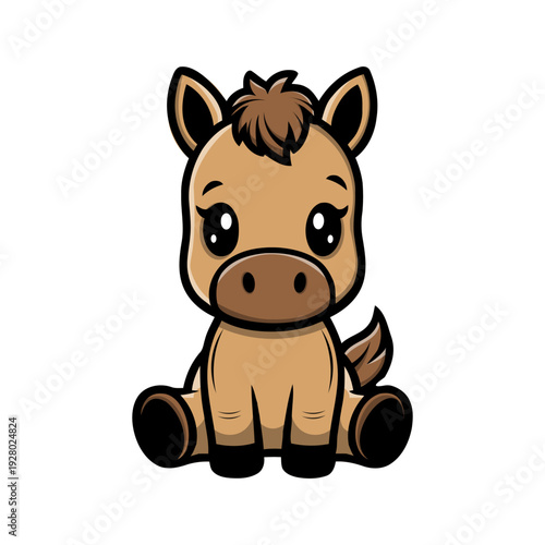 Cute Baby Horse Illustration