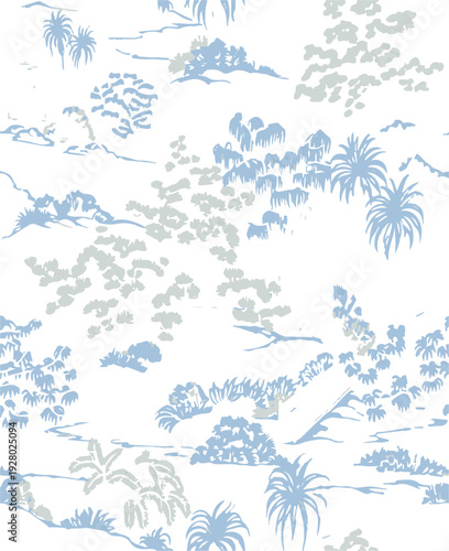 botanic seamless pattern with exotic flowers and leaves, hand drawn background. floral pattern. Tile with tropical leaf