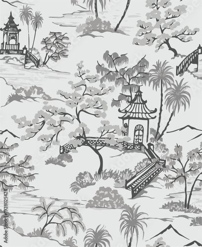 botanic seamless pattern with exotic flowers and leaves, hand drawn background. floral pattern. Tile with tropical leaf