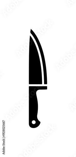 Silhouette of a large curved knife with handle