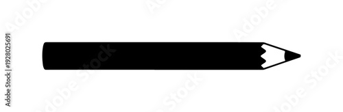 Silhouette of a black pencil with a sharp point