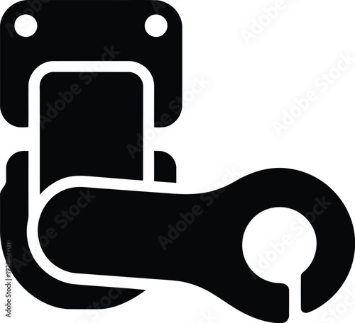 Black icon of a shackle with a rotating pin mechanism link chain