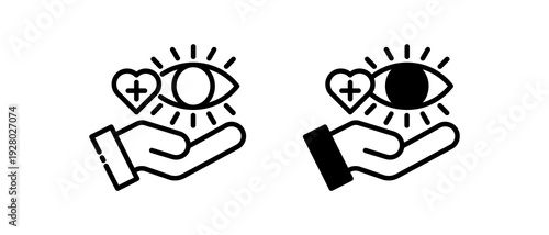 Eye Care Icon Collection line & Mixed Style icon 