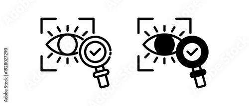 Retina Scan Icon Collection line & Mixed Style icon 