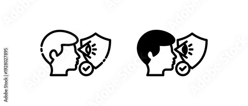 Sight Protection Icon Collection line & Mixed Style icon 