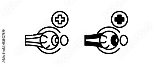 Medical Optics Icon Collection line & Mixed Style icon 