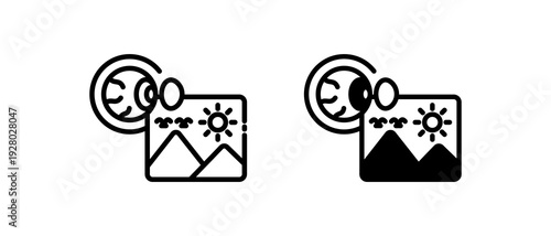 Visual Acuity Icon Collection line & Mixed Style icon 