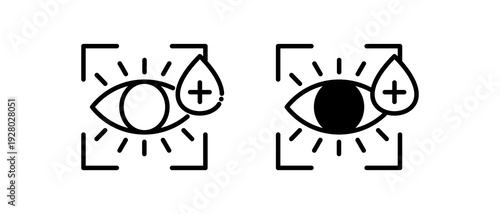 Optical Health Icon Collection line & Mixed Style icon 