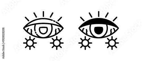 Eye Disease Icon Collection line & Mixed Style icon 