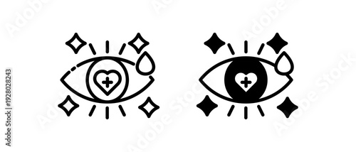 Eye Hygiene Icon Collection line & Mixed Style icon 