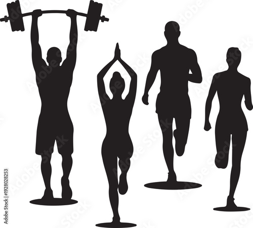 People and Family Silhouette Collection Vector Bundle – Outdoor Activities, Love, Fitness and Lifestyle Scenes