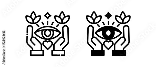 Eye Wellness Icon Collection line & Mixed Style icon 