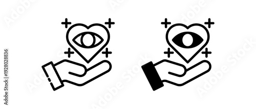 Optical Care Icon Collection line & Mixed Style icon 