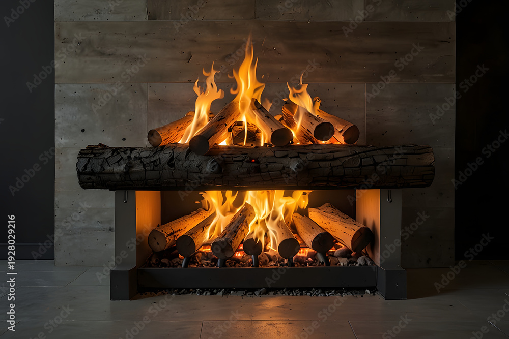 Obraz premium fireplace with burning candles