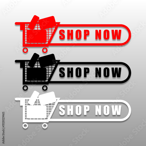 shopping cart sign set illustration