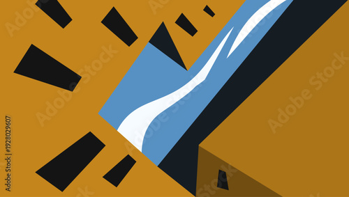 Yellow house, flat color illustration