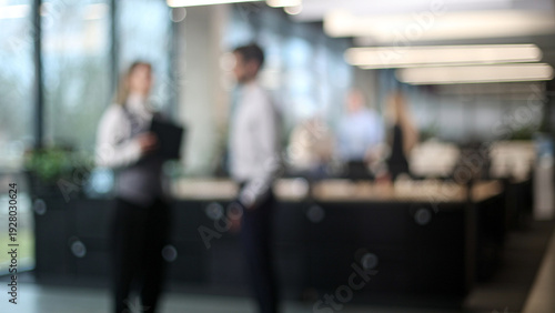 A blurry image of a group of people in a room