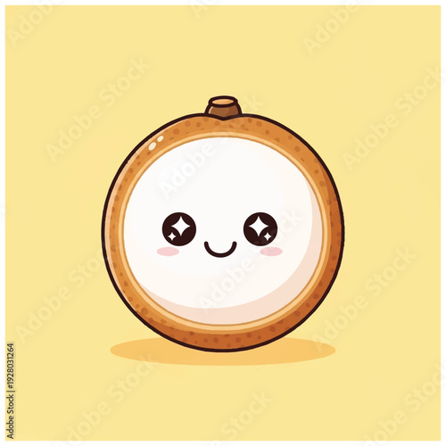 A cute digital illustration of a smiling cartoon clock with a white face and brown frame on a yellow background. Perfect for kids' content, educational materials, and advertising.