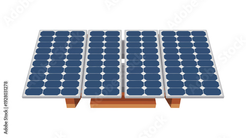 Solar Panel Array on Wooden Stand.