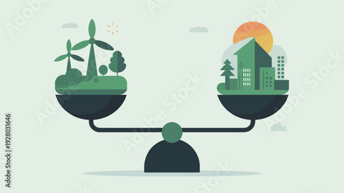 Balance between nature and urban development.