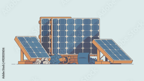 Solar Panels Installation Renewable Energy System.