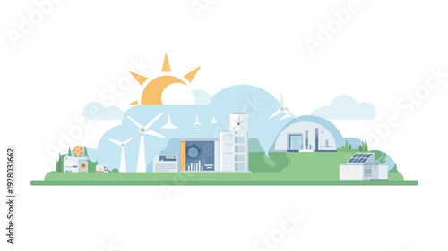 Sustainable City with Renewable Energy Sources.